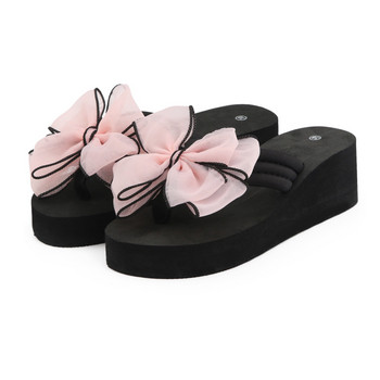 Сандали на висок ток за жени Модни плажни дамски джапанки с кръгли пръсти Плажни празнични обувки Cloud Cushion Пързалки