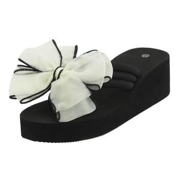 Сандали на висок ток за жени Модни плажни дамски джапанки с кръгли пръсти Плажни празнични обувки Cloud Cushion Пързалки