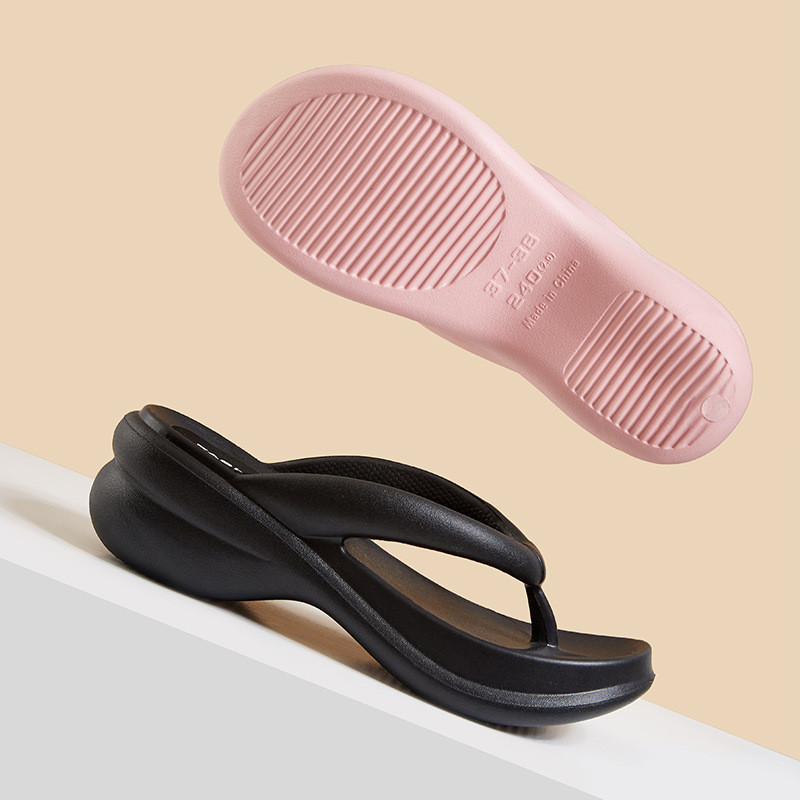 6 cm Női ékek Szandálok Női magas sarkú papucsok Nyári Európa Amerika Divat Kültéri Flip Flop Clip Platform Slides Cipők