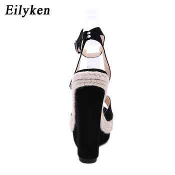 Eilyken Fashion Summer Peep Toe Σανδάλια Γυναικεία Παπούτσια Πόρπη λουράκι αστράγαλο Leisure Πλατφόρμα Wedges Ψηλοτάκουνα 15cm