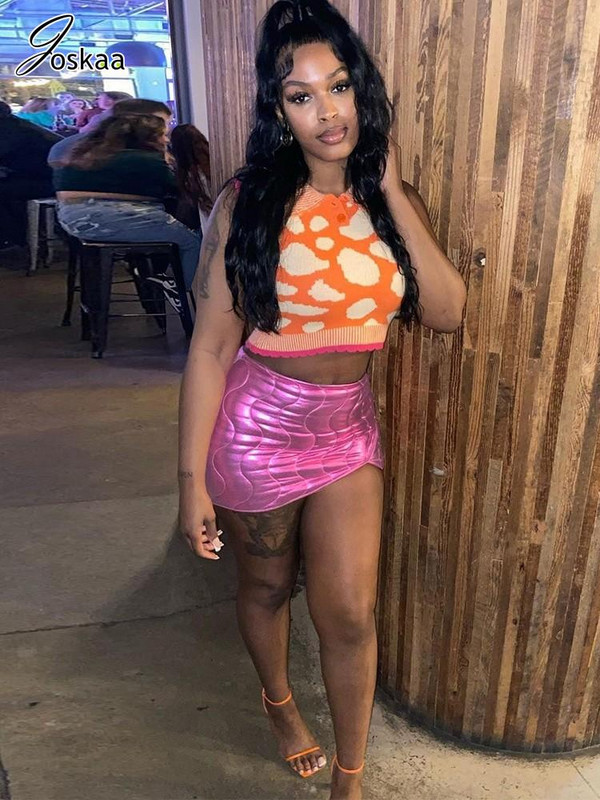 Joskaa Patchwork vastag, meleg szabálytalan szoknya női csípő szexi magas derekú cipzáras miniszoknyák 2023-as téli Harajuku utcai viselet