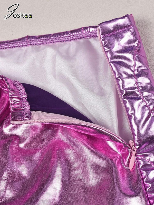 Joskaa Patchwork vastag, meleg szabálytalan szoknya női csípő szexi magas derekú cipzáras miniszoknyák 2023-as téli Harajuku utcai viselet