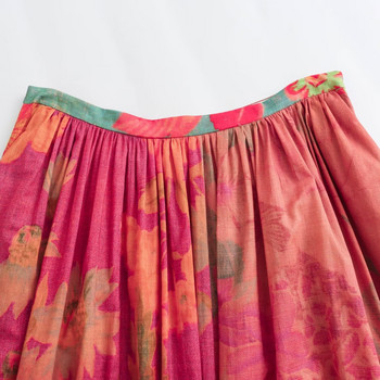 Плисирана пола с принт TRAF Дамски миди поли с висока талия за жени Лятна плажна дълга пола Дамско улично облекло Бохо дамски поли