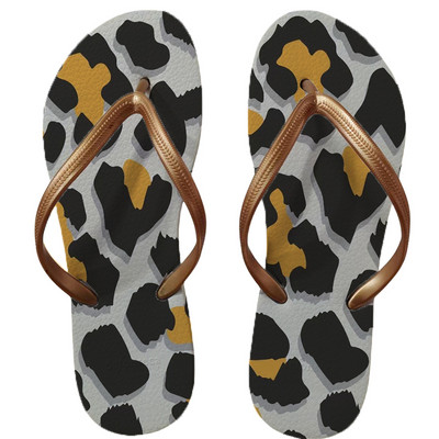2023 imprimeu leopard plajă nișă stil de design versatil pentru femei la modă șlapi anti-alunecare, rezistente la uzură, respirabile, confortabile