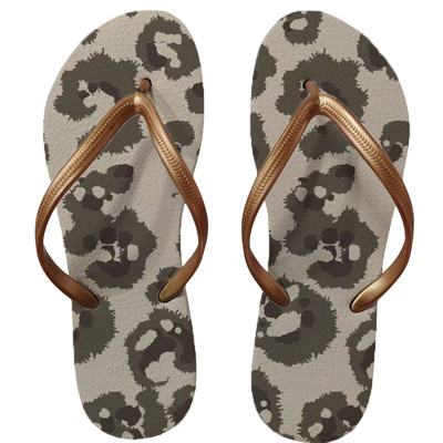 2023 imprimeu leopard plajă nișă stil de design versatil pentru femei la modă șlapi anti-alunecare, rezistente la uzură, respirabile, confortabile