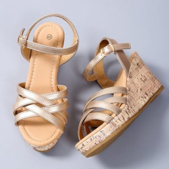 Γυναικείες Wedges Sandlas 2023 Summer Buckle Platform Γυναικεία σανδάλια Ρωμαϊκά ψηλοτάκουνα παπούτσια Μόδα καφέ Casual Woman Sandalias