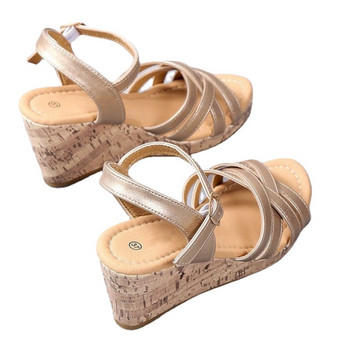 Γυναικείες Wedges Sandlas 2023 Summer Buckle Platform Γυναικεία σανδάλια Ρωμαϊκά ψηλοτάκουνα παπούτσια Μόδα καφέ Casual Woman Sandalias