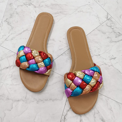 Suvised rannajalatsid Mood Mules Naiste lamedad sandaalid, väljastpoolt naiste slaidid Peokingad Kootud naiste suured 41-suurused sussid