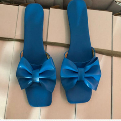 Καλοκαιρινό λευκό φιόγκο Flat Παντόφλες με πεταλούδα Peep Toe Outdoors Σανδάλια παραλίας Γυναικεία 2023 Fashion Easy Slide Slippers Laides