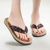 Μόδα καλοκαιρινές σαγιονάρες παραλίας Γυναικείες παντόφλες ψάθινες εσπαντρίγιες σανδάλια με μοτίβο φρούτων Σαγιονάρες παραλία με ίσια κάτω πέδιλα