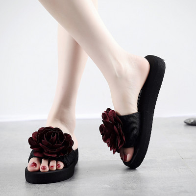 Ljetne ženske sandale Obuća Sandale Platforma Rastezljiva tkanina Kućne cipele Ležerna obuća Vanjske papuče za plažu