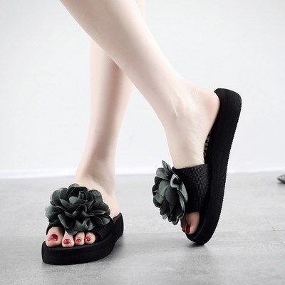 Ljetne ženske sandale Obuća Sandale Platforma Rastezljiva tkanina Kućne cipele Ležerna obuća Vanjske papuče za plažu