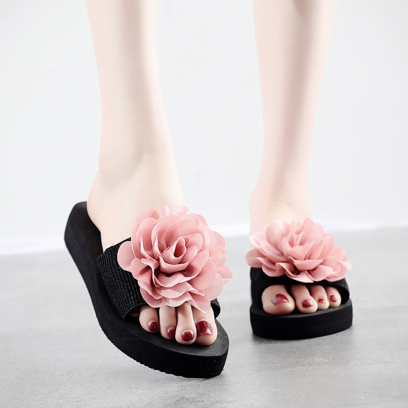 Ljetne ženske sandale Obuća Sandale Platforma Rastezljiva tkanina Kućne cipele Ležerna obuća Vanjske papuče za plažu