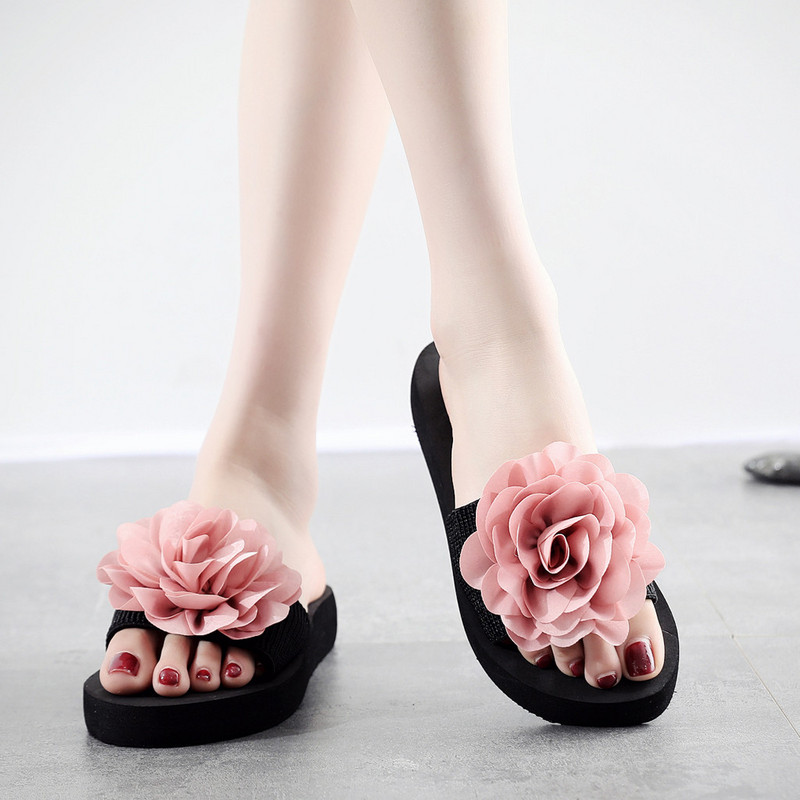 Ljetne ženske sandale Obuća Sandale Platforma Rastezljiva tkanina Kućne cipele Ležerna obuća Vanjske papuče za plažu