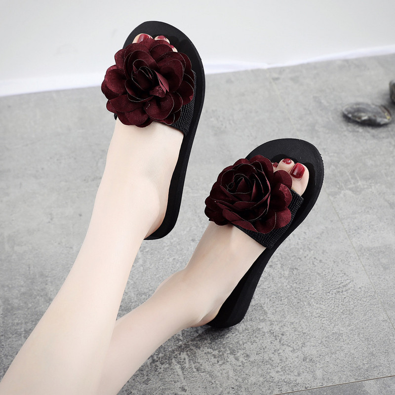 Ljetne ženske sandale Obuća Sandale Platforma Rastezljiva tkanina Kućne cipele Ležerna obuća Vanjske papuče za plažu