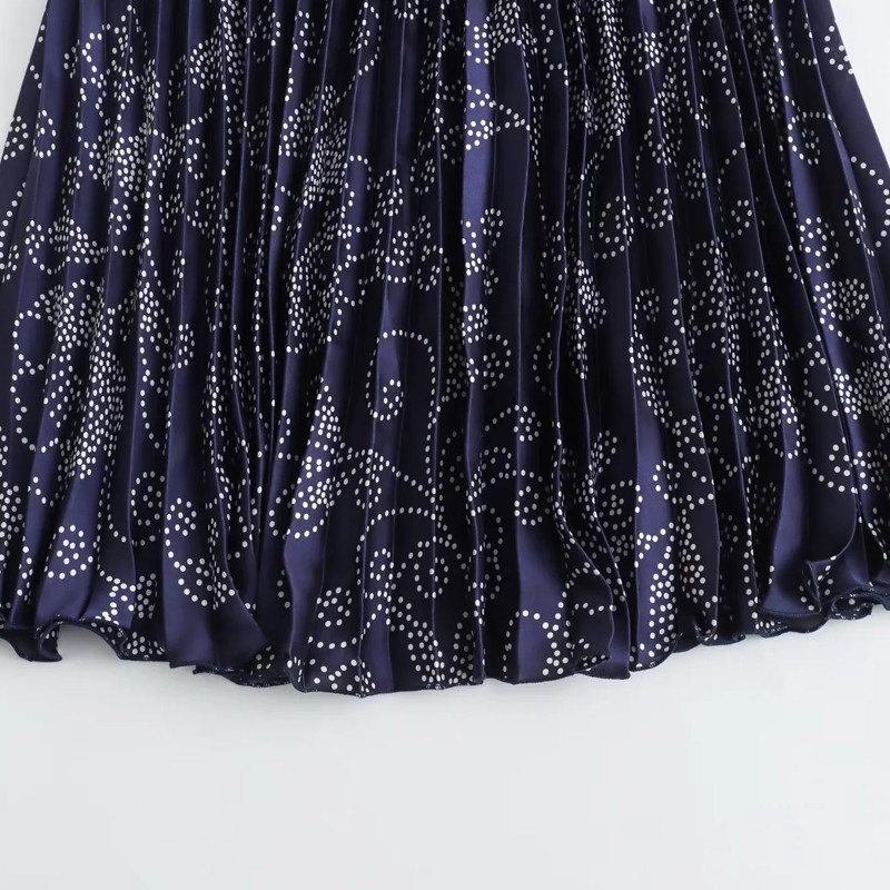 Γυναικεία φούστα TRAF Καλοκαίρι 2024 Midi φούστα με πλισέ στάμπα Αισθητική μακριές φούστες Y2k φούστα Κορεατικής φούστας Πολυτελείς κομψές φούστες