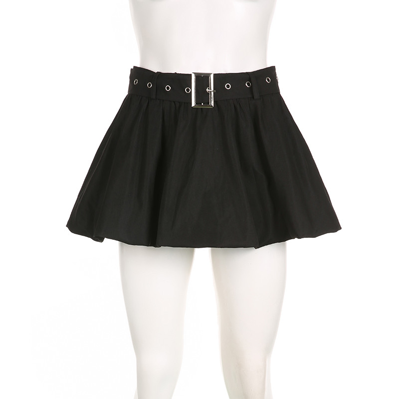 IAMHOTTY Kawaii A-veida svārki ar jostu ar augstu jostasvietu Lolita stila balles kleita svārki korejiešu stila preppy ikdienas svārki, mīksti meitene