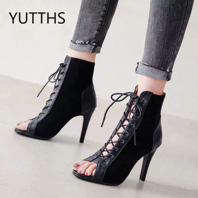 Sandale Mujer Sandale cu șireturi Femei 2023Nou Vară Cu adâncime scurtă Toc subțire Toc înalt Pantofi de petrecere de dans Mari 43 Sandale de damă