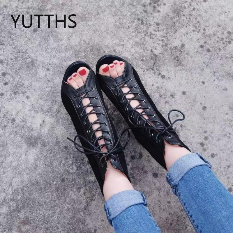 Sandale Mujer Sandale cu șireturi Femei 2023Nou Vară Cu adâncime scurtă Toc subțire Toc înalt Pantofi de petrecere de dans Mari 43 Sandale de damă