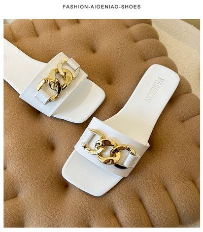 Nove ljetne ženske papuče za 2023. Rimski modni dizajner Ravne sandale Cipele s mekanim potplatom od lateksa Ženske prozračne japanke za plažu