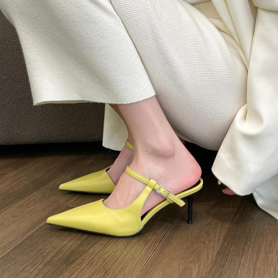 Sandales Stiletto papēži, melni apavi sievietēm, viss atbilst 2024. gada vasaras smilškrāsas augsta sudraba krāsā, jauns komforts, modē, atvērtā krāsā, Rhinestone Girls S