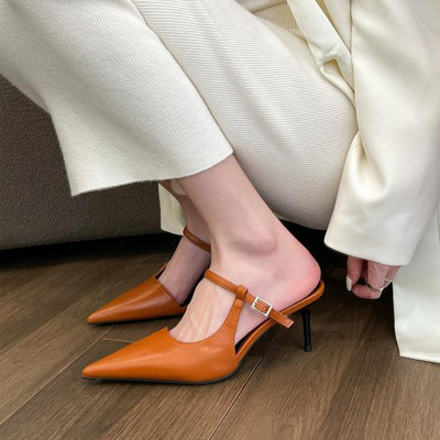 Sandales Stiletto papēži, melni apavi sievietēm, viss atbilst 2024. gada vasaras smilškrāsas augsta sudraba krāsā, jauns komforts, modē, atvērtā krāsā, Rhinestone Girls S