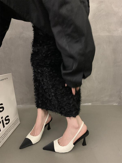 Sandales Stiletto papēži, melni apavi sievietēm, viss atbilst 2024. gada vasaras smilškrāsas augsta sudraba krāsā, jauns komforts, modē, atvērtā krāsā, Rhinestone Girls S