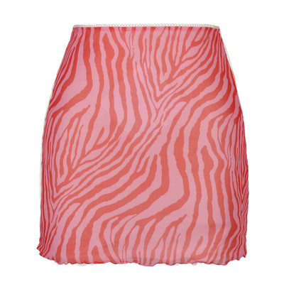 Άνοιξη Καλοκαίρι Floral εμπριμέ φούστα Γυναικεία ψηλόμεση διπλή στρώση Μίνι φούστα με λεπτή τυλιγμένη γοφή Casual streetwear κάτω φούστα