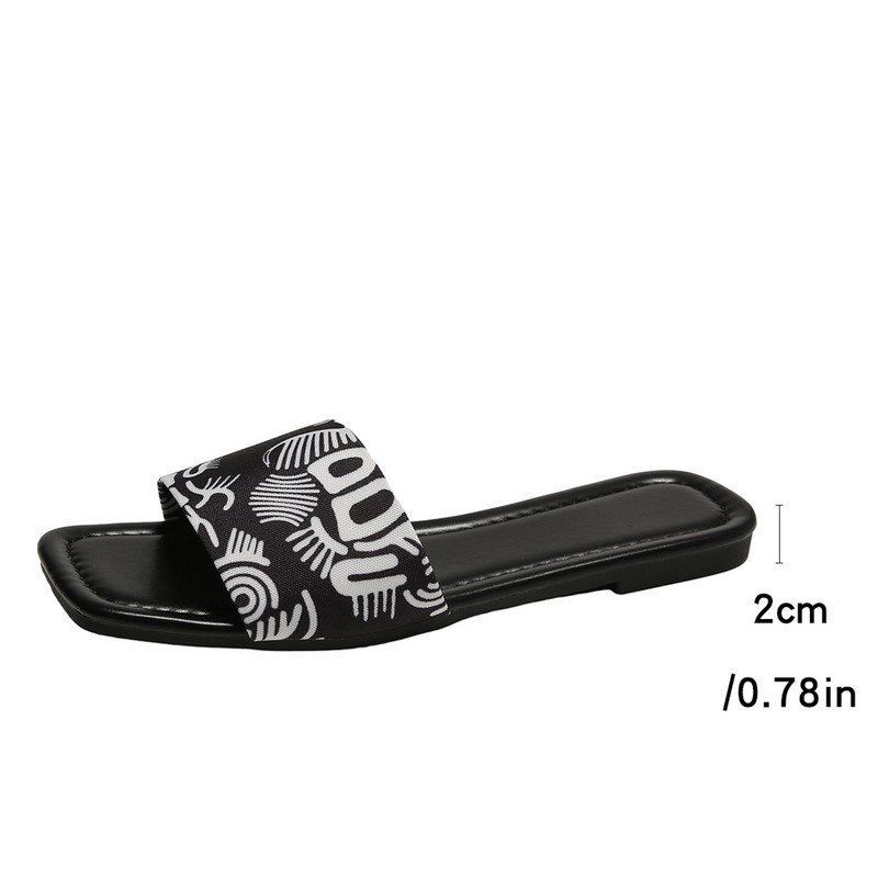 Σανδάλια μεγάλου μεγέθους Παντόφλες για γυναικείες καλοκαιρινές πολύχρωμες στάμπες πεταλούδας με ίσιο κάτω μέρος παραλία Εξωτερικά παπούτσια Γυναικεία τάση 2024