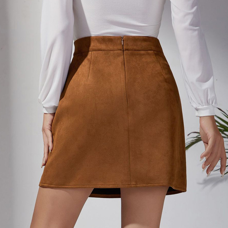 2023 őszi tél női velúr szoknyák divatgombok magas derekú szexi klubszoknyák Bodycon mini bodycon szoknyák hölgyeknek