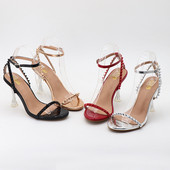 Ženske ljetne sandale na visoku petu 2024. s otvorenim prstima Ženske bež ženske cipele s visokom petom Peep Squ