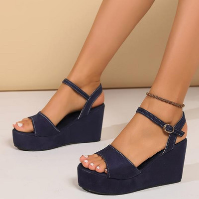 Nagy méretű klumpák sarok nyitott orrral 2024 nyári alacsony szandál női bőr öltöny Női bézs női cipő Espadrilles Platform M