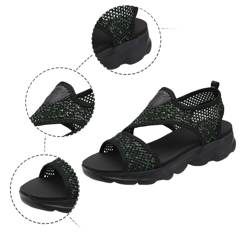 Sandale cu lățime lată pentru femei 10w Sandale pentru femei Mărimea 12 Plate femei vara cu plasă S Sandale pentru femei Sandale cu toc pentru femei