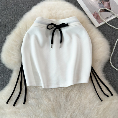 Korea Fashion Sprort seelikud naistele Nööriga elastne kõrge vöökohaga naiste miniseelik voodriga Suvise tänavarõivaste seelik Dropship