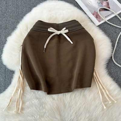 Korea Fashion Sprort seelikud naistele Nööriga elastne kõrge vöökohaga naiste miniseelik voodriga Suvise tänavarõivaste seelik Dropship