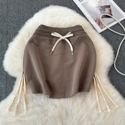 Korea Fashion Sprort seelikud naistele Nööriga elastne kõrge vöökohaga naiste miniseelik voodriga Suvise tänavarõivaste seelik Dropship