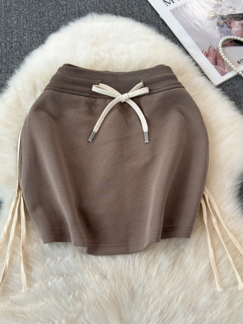 Korea Fashion Sprort seelikud naistele Nööriga elastne kõrge vöökohaga naiste miniseelik voodriga Suvise tänavarõivaste seelik Dropship