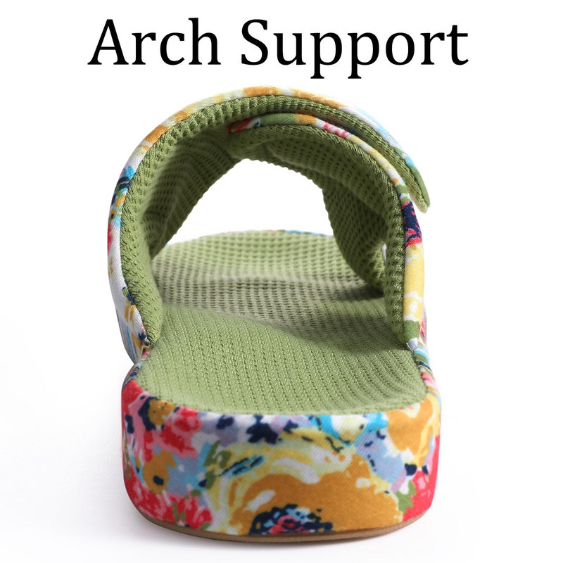 Pallene suvemajasussid naistele uus mood trükitud sandaalid hingavad vahvel puuvillased sisesussid avatud ninaga kodukingad