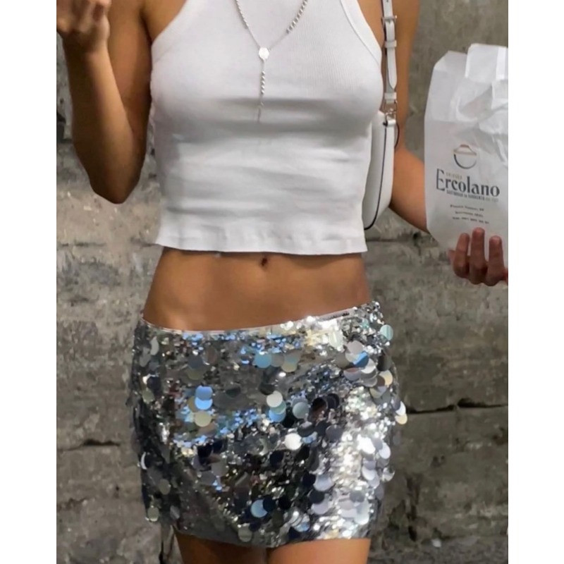 Seksikad litritega miniseelikud naistele häid jõule sädelev puusapakett lühike seelik naistele 2024. aasta uusim soliidne õhturiietus