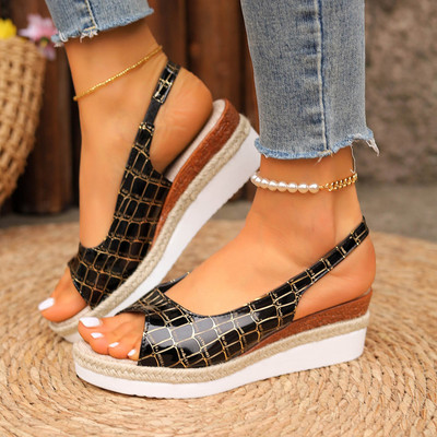 Naiste S-sandaalid Jooga varvassandaalid naistele Naistele vabaaja kiiludega sandaalid naistele Rose Leopard mustriga sandaalid naistele