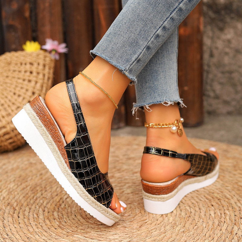 Naiste S-sandaalid Jooga varvassandaalid naistele Naistele vabaaja kiiludega sandaalid naistele Rose Leopard mustriga sandaalid naistele