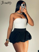 Jusahy Solid klassikalised miniseelikud naiste suvised kokkuvõtlikud punnidega elastsed kõrge vöökohaga plisseeritud põhjaga Wild Girls klassikalised metsikud rõivad