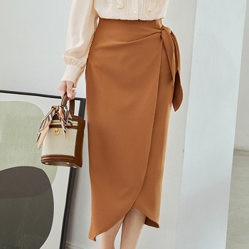 Офис дамска пола Японска модна дамска пролетно-лятна модна пола с дължина до коляното и висока талия