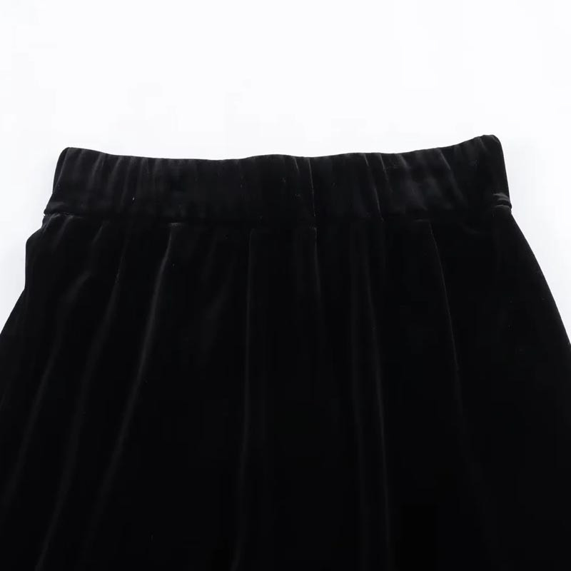 Μίντι βελούδινη φούστα TRAF Γυναικείες φούστες Χειμερινή άνοιξη Μαύρη μεσομεσαία αισθητική φούστα Νέα σε φούστα μακριές φούστες για γυναίκες μόδα