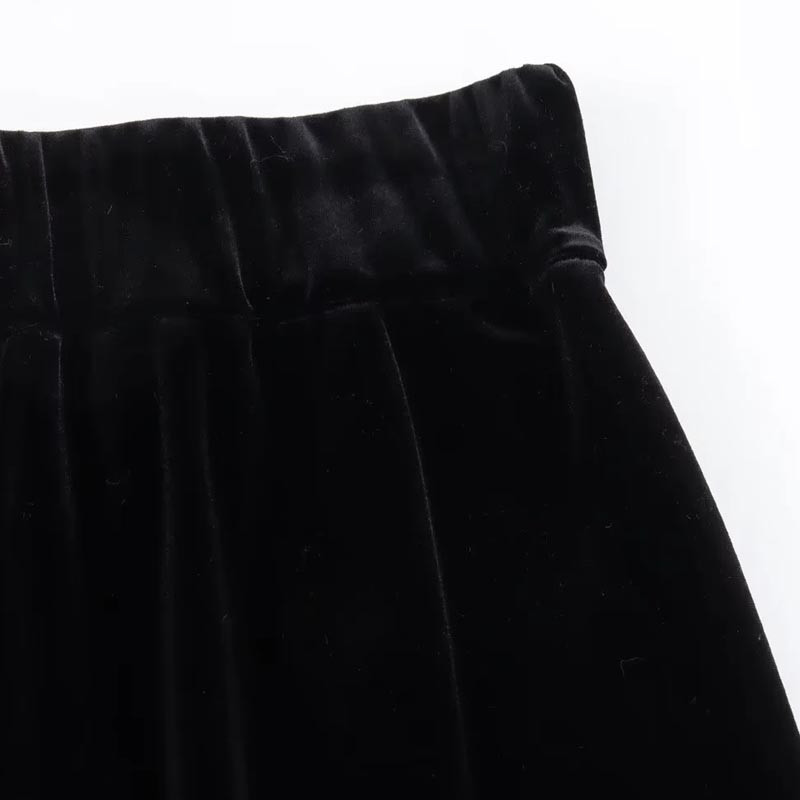 Μίντι βελούδινη φούστα TRAF Γυναικείες φούστες Χειμερινή άνοιξη Μαύρη μεσομεσαία αισθητική φούστα Νέα σε φούστα μακριές φούστες για γυναίκες μόδα
