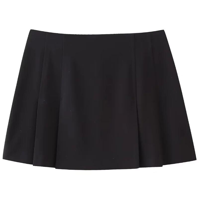 TRAF Rhinestones Πλισέ Φούστα Γυναικείες Φούστες Φθινοπωρινές Χειμερινές Φούστα στη μέση με φερμουάρ στο πλάι Κορεάτικο στυλ πολυτελείας κομψές φούστες