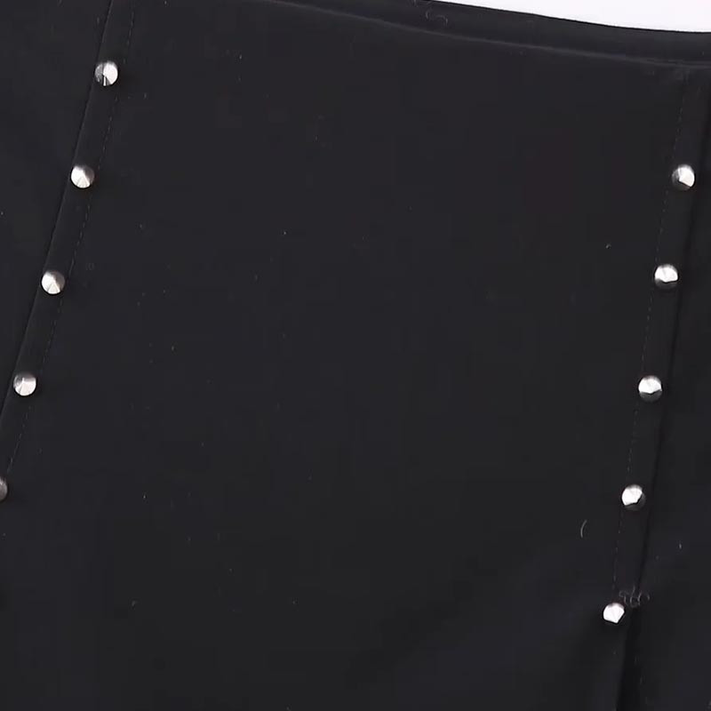 TRAF Rhinestones Πλισέ Φούστα Γυναικείες Φούστες Φθινοπωρινές Χειμερινές Φούστα στη μέση με φερμουάρ στο πλάι Κορεάτικο στυλ πολυτελείας κομψές φούστες