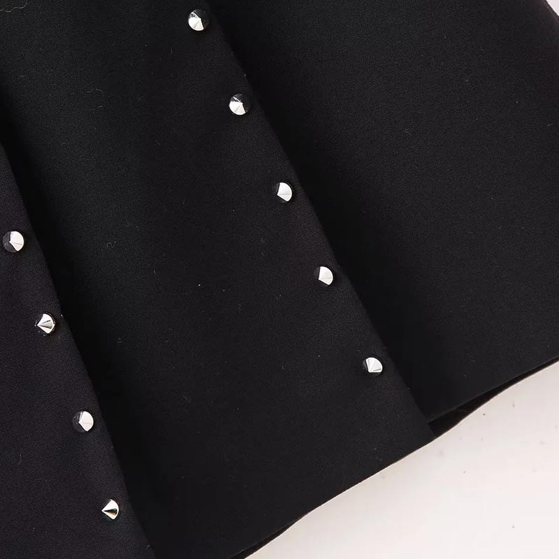 TRAF Rhinestones Πλισέ Φούστα Γυναικείες Φούστες Φθινοπωρινές Χειμερινές Φούστα στη μέση με φερμουάρ στο πλάι Κορεάτικο στυλ πολυτελείας κομψές φούστες