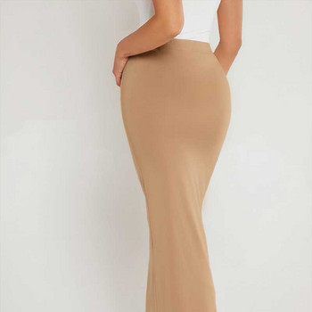 Дамска пола с обвивка на ханша 2023, лято 2023, едноцветна, висока, еластична талия, стилна, елегантна рокля за пътувания