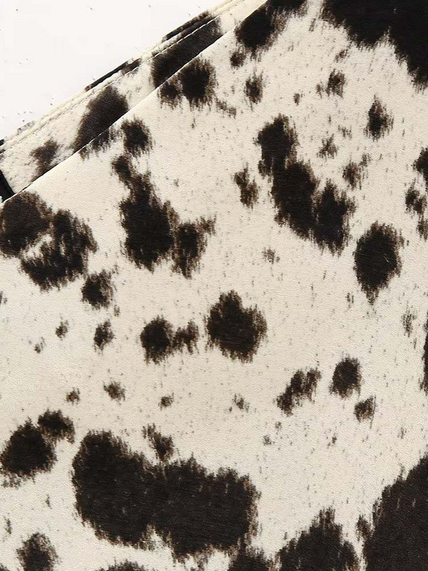 Moeloomade mustriga satiin midi seelik Naiste 2024 Suvine Leopard pikk seelik õhuke Rand Naiste alumine INKEO 4B006